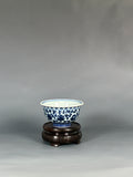 Jingdezhen Phoenix Kiln · Hand-Painted Blue & White Scrolling Lotus Tea Bowl