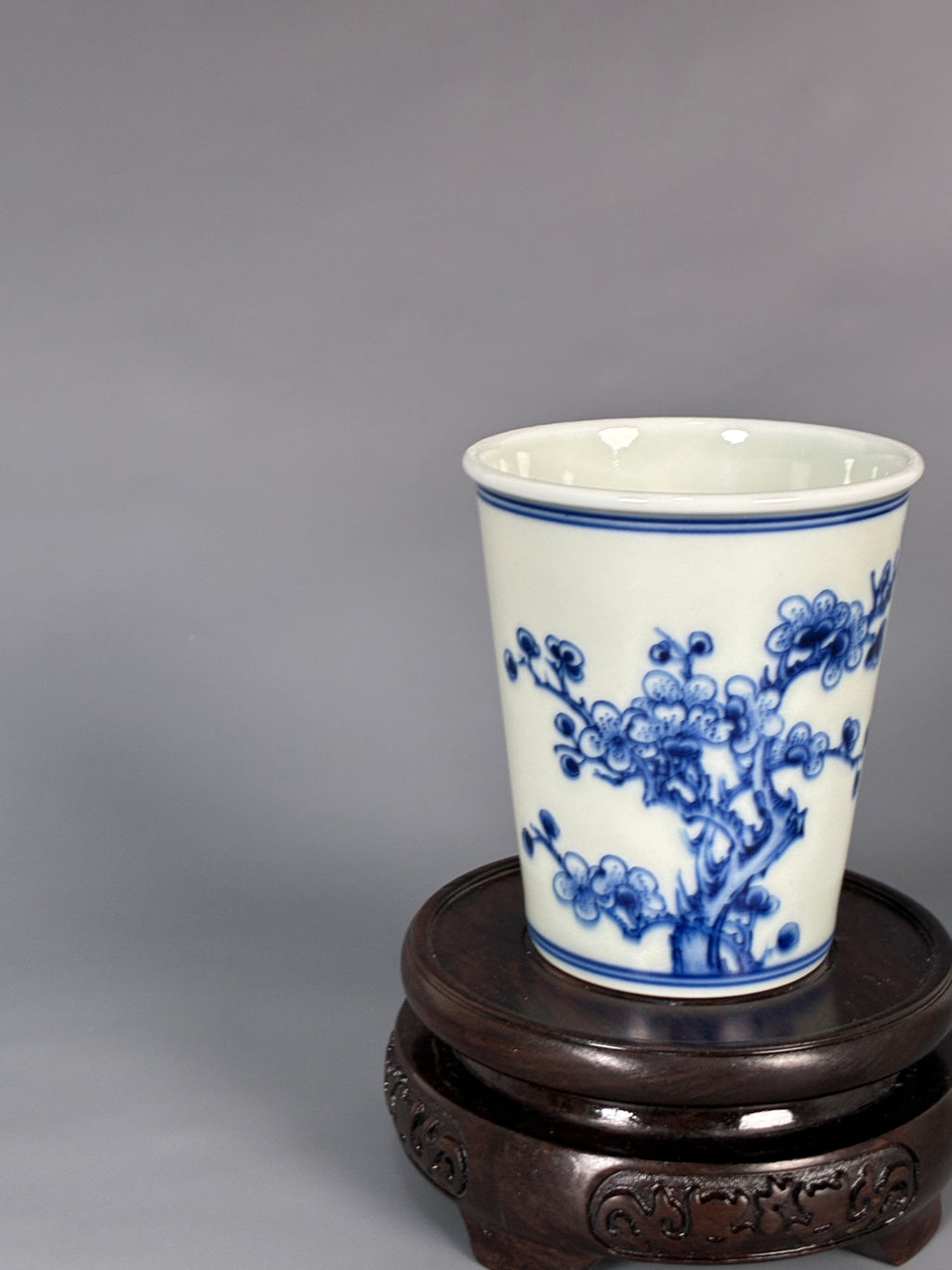 Jingdezhen Phoenix Kiln · Hand-Painted Blue & White Lotus & Egret Brush Pot