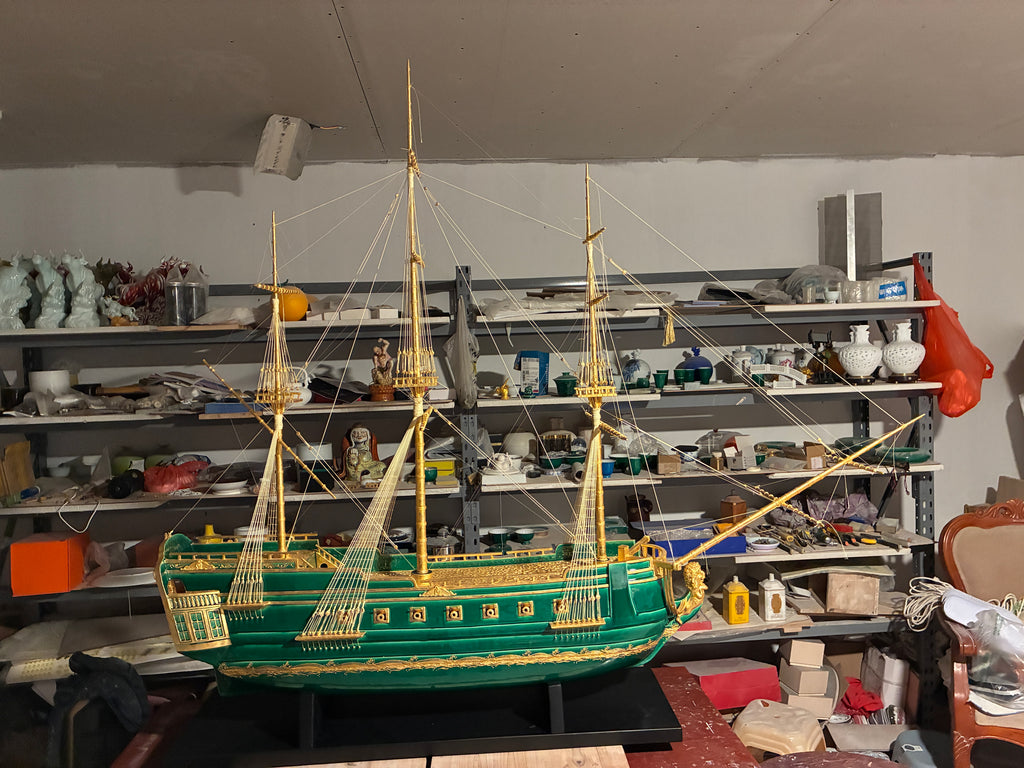 Jingdezhen · Hand-Crafted Porcelain Tall Ship "Götheborg" — Collector's Art Sculpture