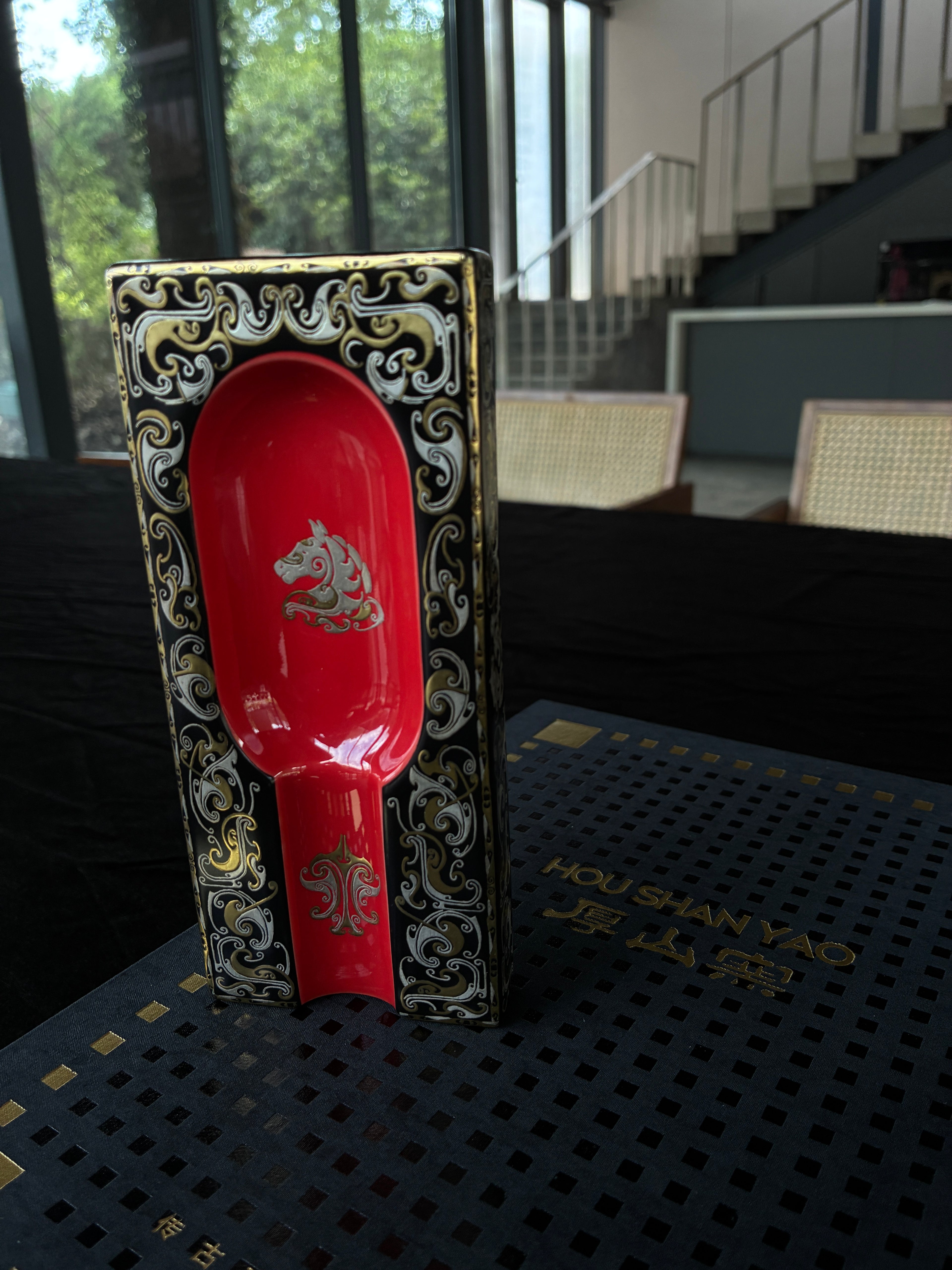 Imperial Dragon Cigar Ashtray - A Handmade Porcelain Art Object from Jingdezhen
