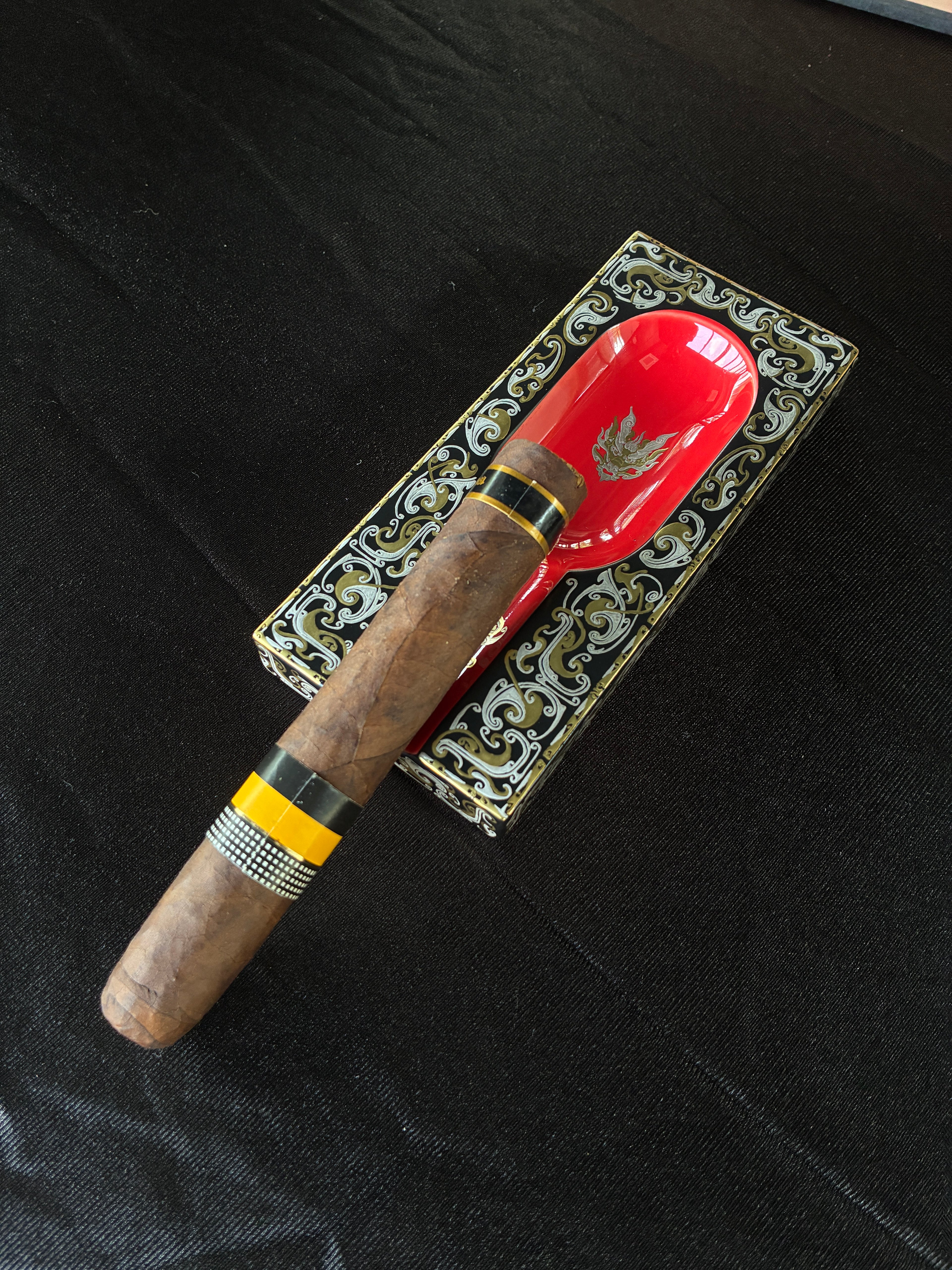 Imperial Dragon Cigar Ashtray - A Handmade Porcelain Art Object from Jingdezhen
